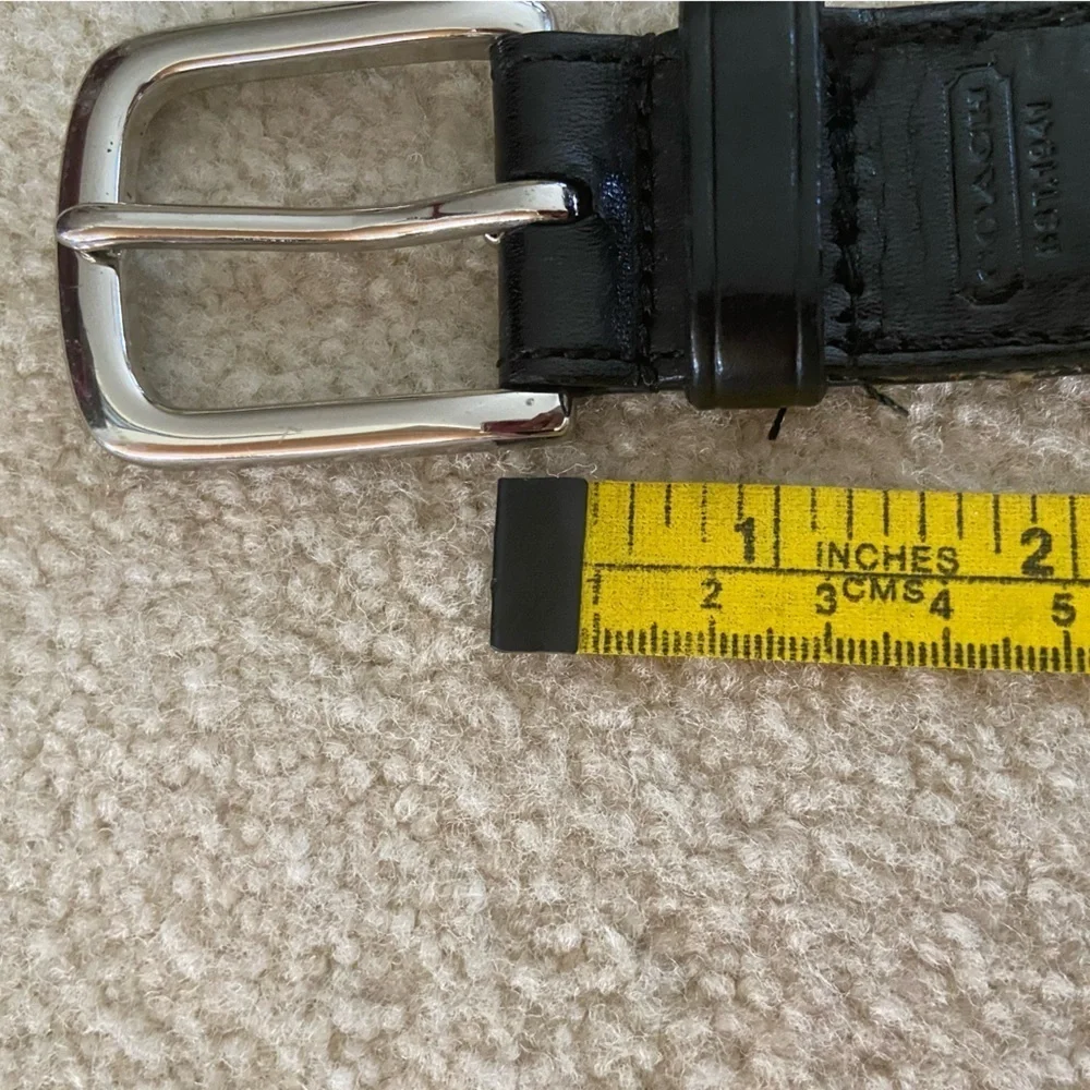 Coach black leather unisex belt size 38 , see measurements